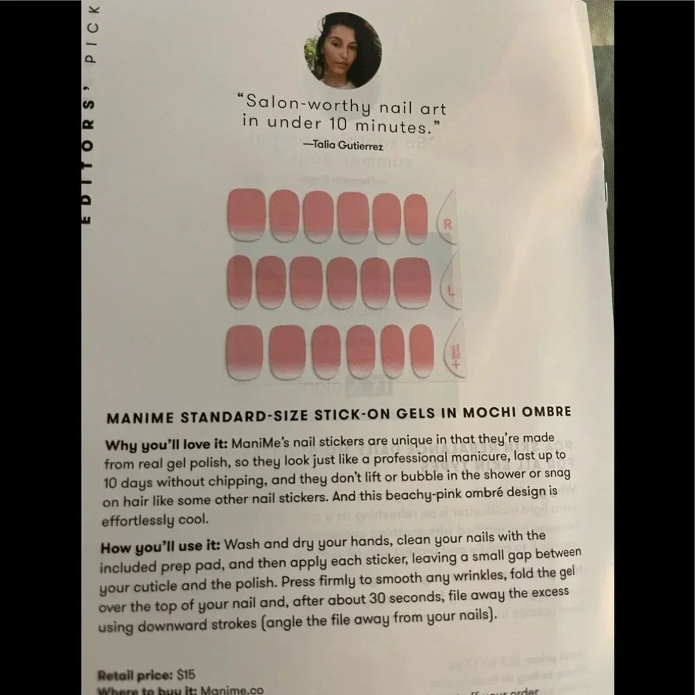 Manime STANDARD-SIZE STICK-ON GELS IN MOCHI OMBRE